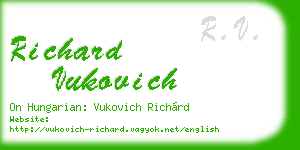 richard vukovich business card